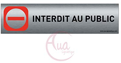 Plaque de porte aluminium brossé imprimé -Dimensions 200 x 50 mm - Double face adhésif au dos - Impression UV directement sur l'aluminium (Pas de contre collage) (interdit au public)