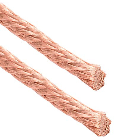 XMRISE Cable de drenaje de alambre de cobre trenzado Eléctrico Trenzado Redondo Desnudo Espiral Conexión a tierra flexible Conductores conductores de plomo 10#