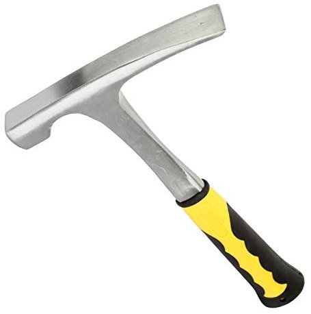 Rock Hammer, Geological Hammer, 1 PC High Carbon Steel Double Head Flat Mouth Geological Survey Brick Duckbill Hammer(Hammer Head 600g)