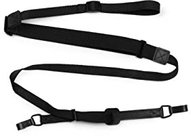 Levy's Leathers M19HOK-BLK Ukulele-Gurt mit Doppelhaken, für Bariton-, Konzert- und Sopran-Ukulelen, Schwarz
