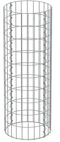 ECD Germany Muro de Gaviones Redondo Ø 35x100 cm Acero Galvanizado Malla 5x10 cm Espesor del Alambre 4mm Resistente a la Intemperie Cesta Vallas Decorativas de Piedra para Pared Bordes de Jardín