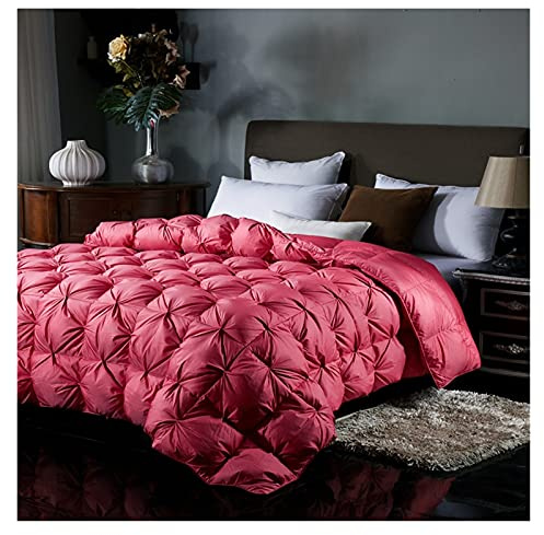 MSUDGH Coperta di Pane Trapuntata in Piuma D'Oca Fodera in Cotone 100% Morbida Trapunta in Raso Primavera Estate Stampata (Color : Red, Size : 160x210cm) (Red 160x210cm)