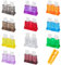 JatilEr Juego de 25 fusibles planos para coche, 2 amperios, 3 A, 5 A, 7,5 A, 10 A, 15 A, 20 A, 25 A, 30 A, 35 A, 40 A, con 1 extractor de fusibles para coches, caravanas, camiones, motocicletas