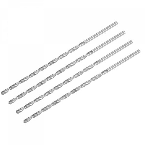 TA-VIGOR 4Pcs 5mm Extra Long Twist Drill Bits 200mm HSS Straight Shank | High Speed Steel Spiral Drill Bits for Wood, Metal, Aluminium and Plastic