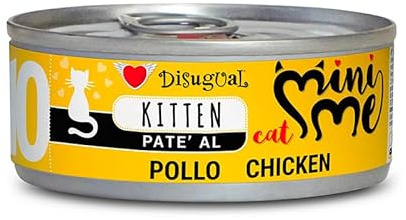 Disugual - Barattolo in latta umido per gatti, 12 pezzi x 85 g (pollo Kitten)