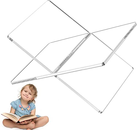 Buchständer aus transparentem Acryl, Buchhalter, Kreuzrahmen, Acryl-Buchständer, transparenter Buchhalter für Bücher, Halter für Rezepte, Bilder, Bibeln, Lehrbücher, Kunstbücher