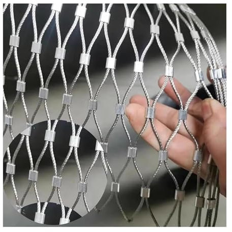 bujnie Vogelschutznetz Hühnernetz 304 Edelstahl-Seilnetz UV-beständig Robust Flexibles Kabelsicherheitsnetz für Garten, Terrasse, Anpassbar (Color : 10cm mesh, Size : 1x9m/3.28x29.52ft)