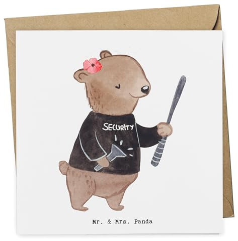 Mr. & Mrs. Panda Deluxe Karte Sicherheitsdienstmitarbeiterin Herz - Geschenk, Gruß, Klapp, Einladungs, Glückwunsch, Jubiläum, Arbeitskollege, Rente, Kollegin, Hochzeits