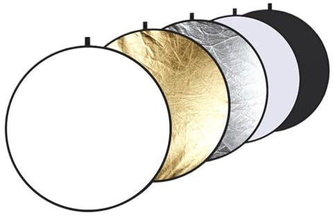 WJIAYAO Reflecteur Lumiere Photo Panneau réflecteur de Photographie 5 Couleurs en 1, réflecteur Pliable for Studio Photo(60cm)
