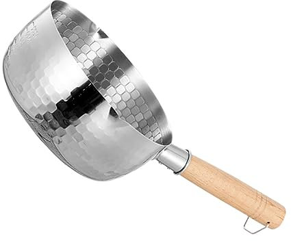 Garneck Marmite à Ragoût En Acier Inoxydable 20cm Manche En Bois, Casserole à Lait Pratique Pour Cuisson D'aliments Complémentaires, Adaptée à La Maison,