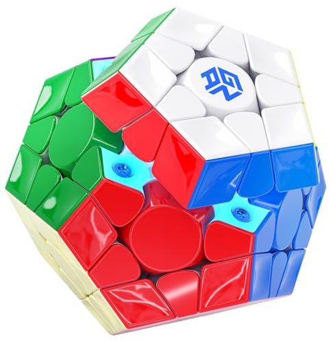Bukefuno GAN Megaminx MagLev UV V2 Speed Magic Cube Puzzle 120 Magnete gan Megaminx Pentagonal Magnetic Speed Cube Stickerless UV Coated-Grey Base