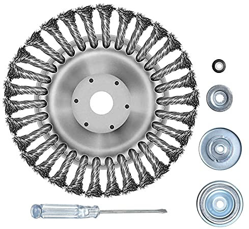 Cabezal cortador de césped de alambre de acero para accesorio de desbrozadora, cepillo para cortacésped con cepillo de desbrozador, 5 accesorios de repuesto