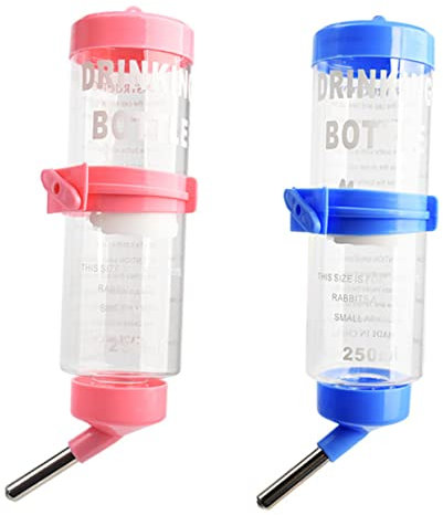 BUGUUYO 2pcs Leakproof Hanging Water Bottle Dispenser for Small Pets Suitable for Guinea Pig Chinchilla Squirrel Easy to Install Design
