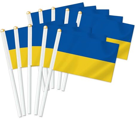 25 Stück Die Ukraine Handheld Flagge, Dekor Hand gehalten Hold Fahne, Dekoration Banner hand Ukraine