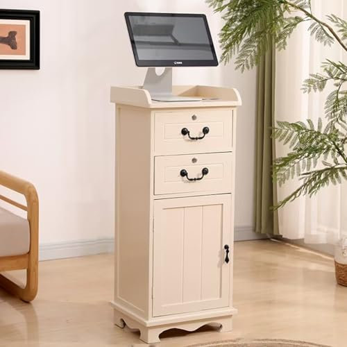 Empfangstheke Moderner Rezeption Holz,Kleine Empfangstheke mit Abschließbarer Schublade und Kleinem Schrank,Schönheitssalon-thekentisch Kleine Rezeption In Kleinen Räumen,Geeignet Für Supermarkt,Büro,