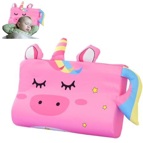 Herifam Kinderkopfkissen Schlummerkids Kissen Niedlich Tiere Kopfkissen Memory Schaum Kopfpolster Waschbar Kinderkissen für Kinder ab 2 Jahre (C)