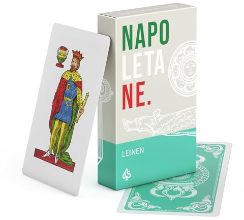 TS Spielkarten | Napoletane Spielkarten LEINEN | extra Dicke Scopa Karten mit napoletanischem Bild | italienisches Spiel | handgezeichnet (Spielkarten)