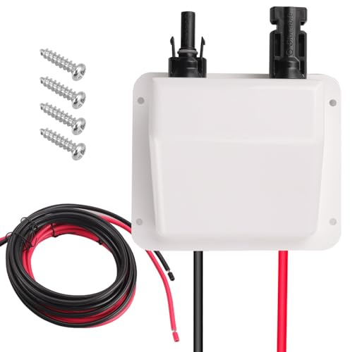 Erato Passacavi solari doppi con alloggiamento ingresso cavo di prolunga solare in rame 10AWG da 3m scatola di giunzione in ABS resistente ai raggi UV e alle intemperie per pannelli solari camper