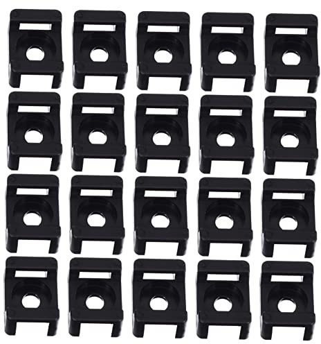 Gadpiparty 120 Pezzi Porta Fascette Gancio Cavi Organizzatore Titolari Fascette Per Carichi Pesanti Ancore Ancora Ciclo Continuo Banca Resistenti Connettori Kit Cavo Filo Nylon Black