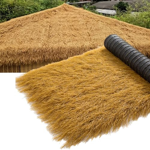HTRY Rollo De Paja Artificial, Techo De Paja, Techo De Paja Estilo Mexicano Mejorado Y Encriptado, Utilizado para Patio De Cabaña, Piscina, Playa, Fiestas Hawaianas Y Decoración (1×10m（3.28×32.8ft）)