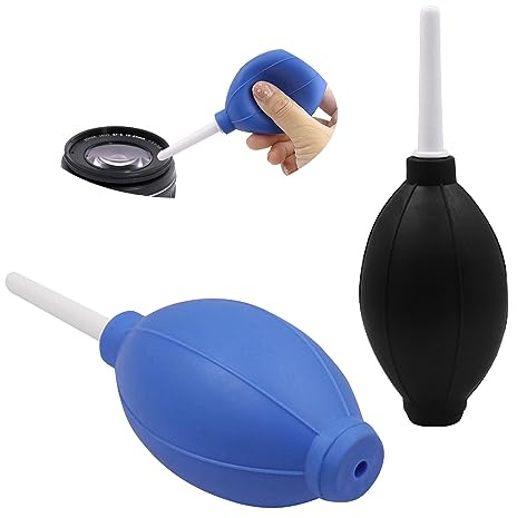 2 Stück Blasebalg, Kamera Staubgebläse aus Kunstharz, Reinigungsblasebalg für Kameraobjektiv, Sensor, Tastatur und Elektronik, Klein und Praktisch, Schwarz-Blau