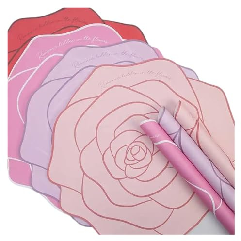 WENH Alla hjärtans dag rosblomma omslagspapper, oljemålningspapper, kraftpappersark, koreanskt omslagspapper for blommor, 10 st(D-10sheets)