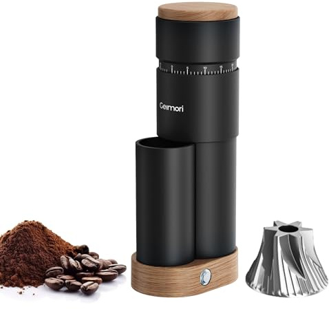 Burr Coffee Grinder,Wirsh Portable Electric Grinder Geimori T38 Plus,Espresso Grinder with Conical Burr,Stepless Grind Settings from Fine to Coarse for Espresso,Drip,French Press,Home&Travel Use