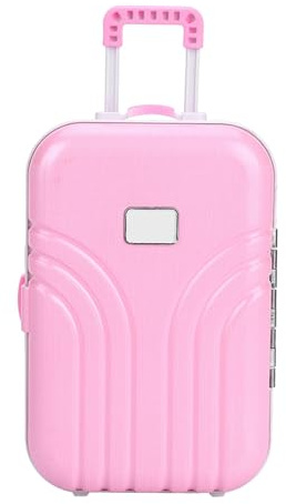 OVAQUIXI Baby-Koffer, Spielzeug, Mini-Gepäckbox aus Kunststoff für die Aufbewahrung von Kinderspielzeug, Sicher, Freundlich für Kindergeburtstage (PINK)