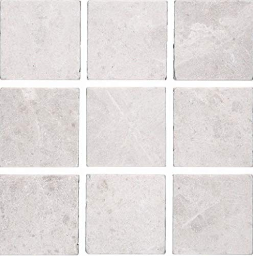 Naturstein Mosaik Botticino Antik 100x100x10 mm Marmor matt creme WC DUSCHE KÜCHE FLIESENSPIEGEL