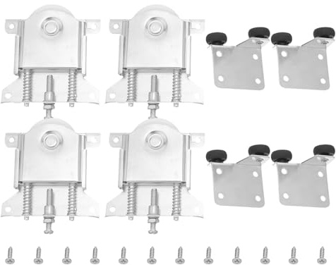 Ciieeo Set 8 Rulli 44Mm per Ante Armadi Scorrevoli Ruote a Rulli per Porte Sospese con Vite di Livellamento Ferramenta Scorrevole per Mobili Camera da Letto e Zona Giorno