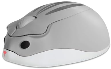 Justdfine Hamster Form Kabellose Maus Computer Maus 1200DPI niedlich Cartoon Leise Funkmaus für Kinder Tragbare Wireless Mouse für Links und Rechtshänder, PC/Laptop/Windows/Linux, Geschenk Grau