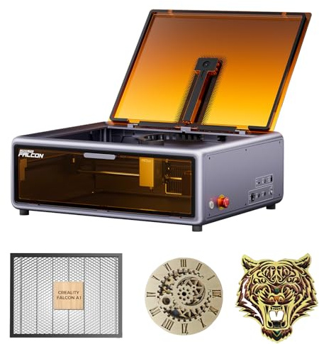 Creality Falcon A1 10W Laser Graviermaschine mit Honeycomb Wabenplatte, Geschlossener Laser Cutter mit Intelligenter Kamera, Auto-Fokus, CoreXY 600mm/s Speed, Plug and Play, Arbeitsbereich 387x305mm