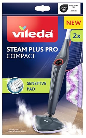 Vileda Steam Plus Pro Sensitive Pad, perfekt für empfindliche Böden, dank dreieckiger Form ideal für Ecken