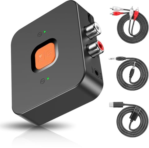 Umllpet Ricevitore Bluetooth 6.0 LDAC AAC SBC, Adattatore Audio USB-C Wireless, Uscita 2RCA Jack 3,5mm HiFi Bassa Latenza per Telefono Tablet Altoparlante Amplificatore