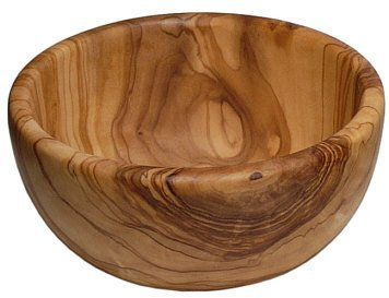 Saladier en bois d'olivier coupe unique : 22–23 cm