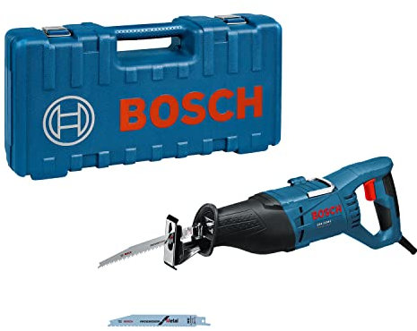 Bosch Professional Säbelsäge GSA 1100 E (Leistung 1100 Watt, inkl. 1x Säbelsägeblatt S 2345 X für Holz, 1x Säbelsägeblatt S 123xF für Metall, Handwerkoffer)