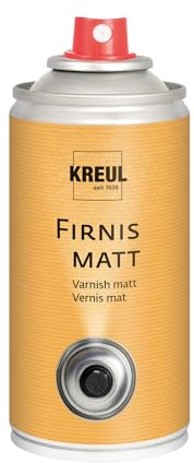 KREUL 812150 - Firnis matt, 150 ml Spraydose, sehr elastischer Schlussfirnis, erhöht die Haltbarkeit gegenüber äußeren Einflüssen, nicht gilbend, trocknet wasserfest