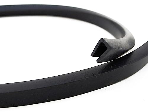 EUTRAS EPDM Dichtungsprofil FP3004, Gummidichtung schwarz, U-Profil 5,0 mm, Tür- & Fensterdichtung, Kantenschutz für Blech, Auto & Industrie (3 m)