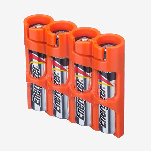 Storacell Powerpax Slimline Boîtier de Piles AAA, Orange, Peut contenir 4 Piles