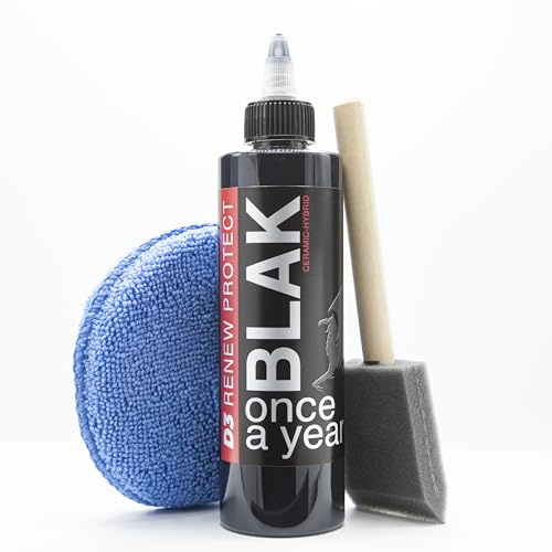 RENEW PROTECT Blak, Lasts Months - Years, Rich Black Tire & Trim Treatment, Mid to High Shine, Floor Mat-RV-Golf Cart, 100% Motorcycle-Safe, Ceramic-Hybrid Protectant, Wash-Proof, 5 min Dry-Seal 8oz