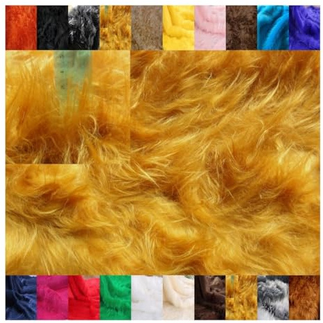 Fabrics-City blond weiches kuschelfell kunstpelz teddyfell langhaar fellstoff für dekoration, nähprojekte, cosplay, kostüme, puppen & diy, plüschstoff, zottelfell, pelzimitat stoff, 3489