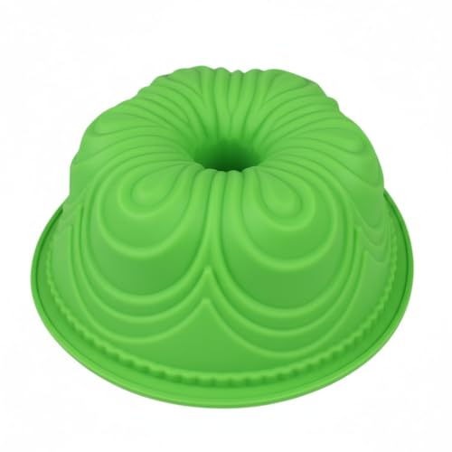 GMMH Silikonbackform Gugelhupf/Kugelhupf – Antihaft, flexibel, 25 cm (Design 3) Grün, Backform Kuchenform Brotbackform Obstbodenform