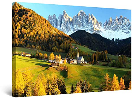 Startonight Quadro su Tela Casa In Montagna, Grandi Quadri Astratti Moderni Stampe Grande per Soggiorno Stampe Incorniciate 80x120 cm, Decorazione Parete, Idea Regalo Elegante Luminoso al Buio