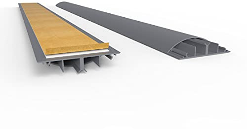 SCOS Smartcosat Bodenkanal, 90x20 mm, 1x2 m, Grau, selbstklebend | PVC, UV-beständig, Innen & Außen, 1 Stange à 2 m, Made in Germany