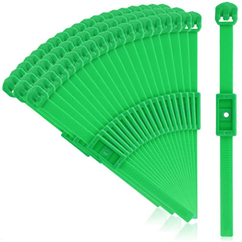 com-four® 60x Pflanzenbinder zum Befestigen an Balken, Mauern oder Ranken - grüne Pflanzenbinder aus Kunststoff - Pflanzenclips 14 cm lang (60 Stück)