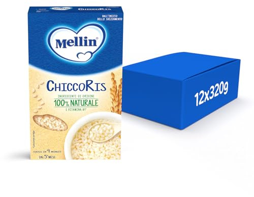 Mellin ChiccoRis, Con Farina di Riso e Vitamina B1, 12x320g
