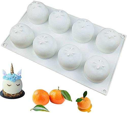 DUBENS Mousse-Kuchenform, Silikon Backform/Muffinform für Kuchen, Muffins, Keksen, Eiswürfel, Schokolade, Seife, Brotbackform, Backformen Silikonform DIY Mold (Orange)