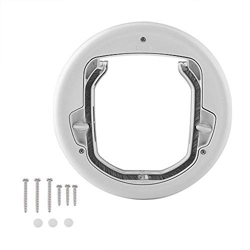 YTLJJ Katzenklappe Innentüi Hundeklappe Cat Flap Door Connect Katzentür Schwarz Mit 4 Wege Magnet Schließ,Haustierklappe Katzen Und Kleine Hunde,Runde Mit Door Liner Kit Für Glasschiebetü,L