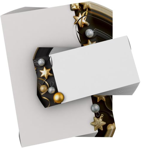Weihnachtsbriefpapier mit Umschlag 200-tlg. | Excelsior | 100 Blatt Motivpapier A4 + 100 DIN LANG-Kuverts OHNE FENSTER | weihnachtsliches Briefpapier-Set