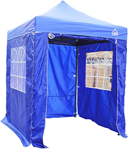 All Seasons Gazebos Pavillon Ultra-résistant à Ouverture instantanée de 2m x 2m avec 4 Poids léger Panneaux latéraux + Sac de Transport sur Roues et 4 Sacs de Poids pour Les Pieds (Bleu Royal)